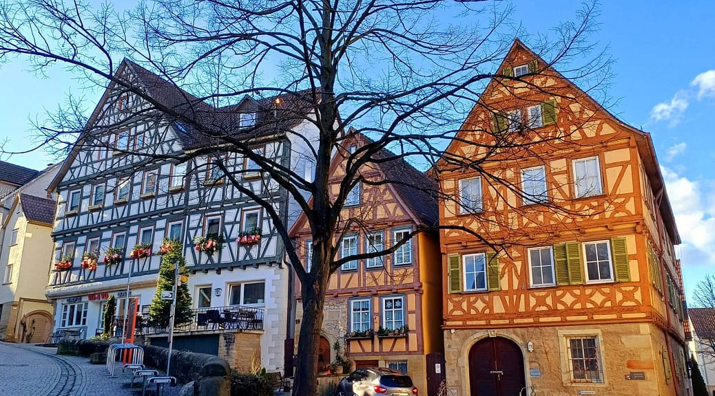 Fachwerkhäuser, Marbach, Altstadt, Niklastorstraße, Mittlere Holdergasse, Untere Holdergasse